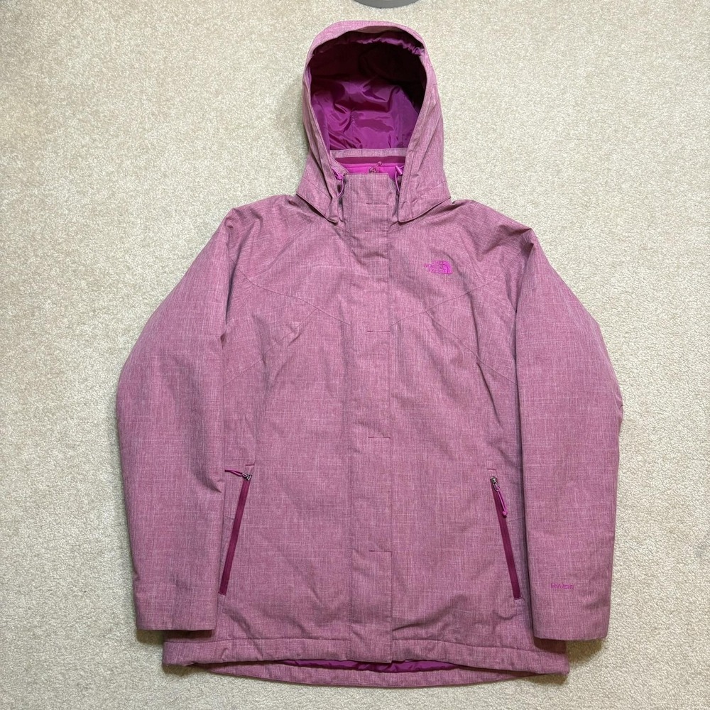 The North Face Jacket Womens XL Pink HyVent Fleece Lined Hooded Ski Winter Parka
